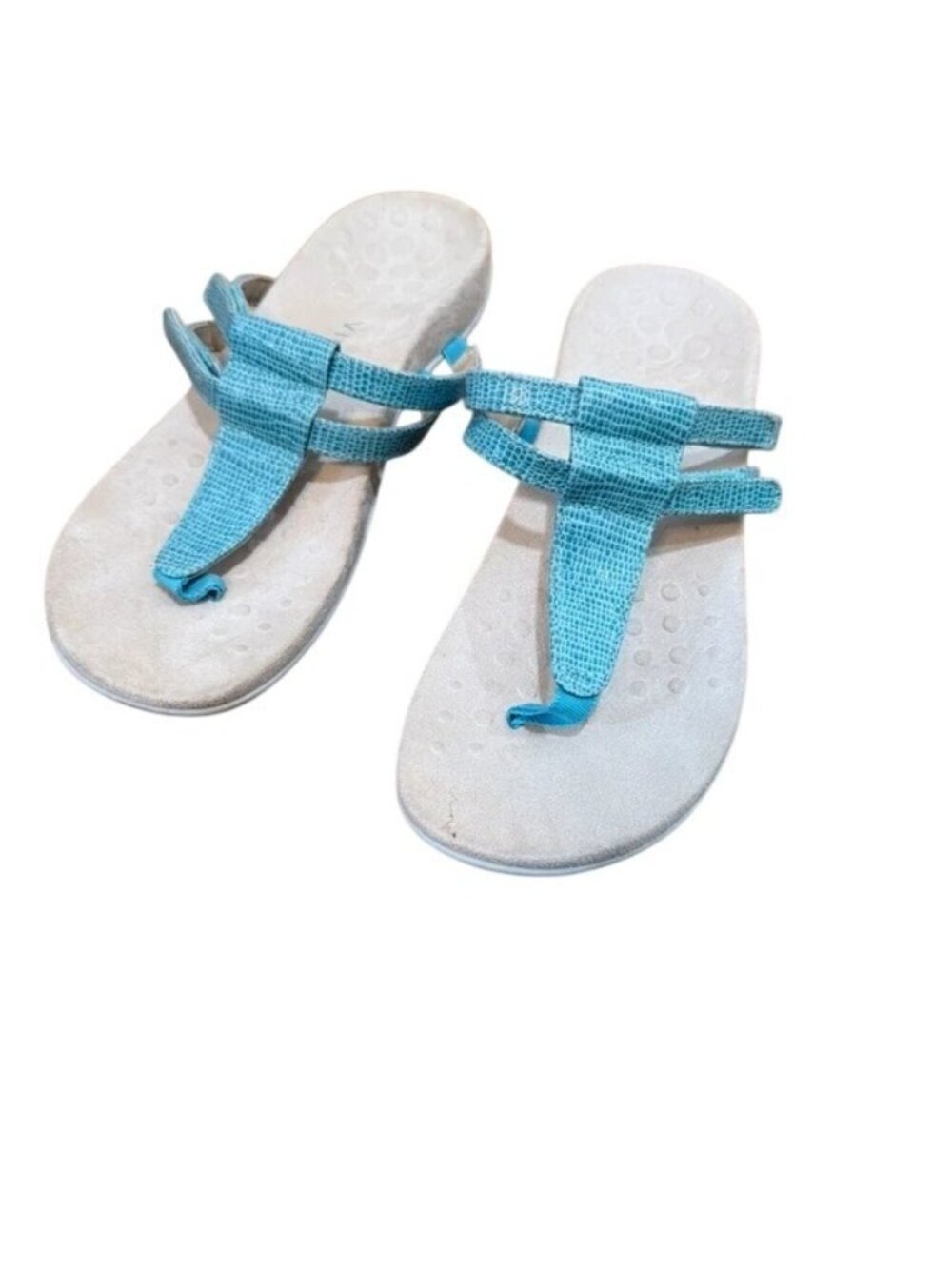 Vionic Elvia Adjustable Slip-on Orthotic Sandal Aqua Teal Torquoise 7.5